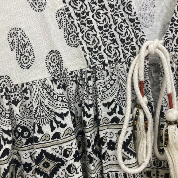 Zara Cream and Black Boho Top - Picture 9 of 14